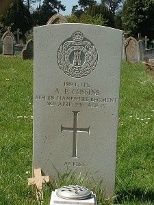 CWGC headstone Cossins WW1