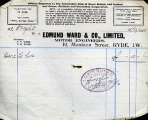 Edmund Ward & Co Invoice